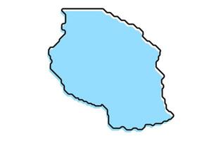 Simple stylized map of the country of Tanzania vector