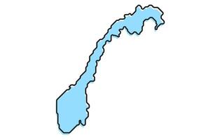 Simple stylized map of the country of Norway vector