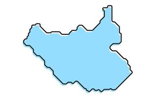 Simple stylized map of the country of South Sudan vector