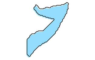 Simple stylized map of the country of Somalia vector