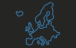 Stylized simple dark map of the continent of Europe in a simple style. Modern map of the continent for infographics, presentations. vector