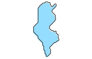 Simple stylized map of the country of Tunisia vector
