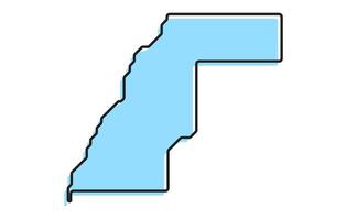 Simple stylized map of the country of Western Sahara vector