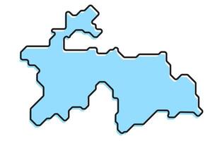 Simple stylized map of the country of Tajikistan vector