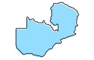Simple stylized map of the country of Zambia vector