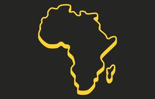 Stylized dark isometric map of the continent of Africa in a flat style vector