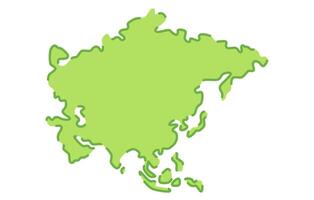 Stylized outline map of the continent of Asia in a simple style vector