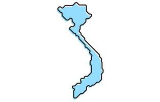 Simple stylized map of the country of Vietnam vector