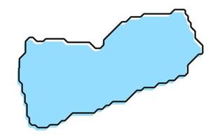 Simple stylized map of the country of Yemen vector