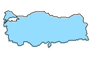 Simple stylized map of the country of Turkey vector