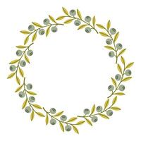Autumn blueberry circle frame. Round border made of fall berries. The berries have different shapes and are arranged in a circle. flat isolated on white background. vector