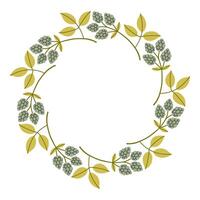 Simple autumn berry circle frame. Round border made of fall berries. The berries have different shapes and are arranged in a circle. flat isolated on white background. vector