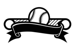 Baseball frame with ribbon vector