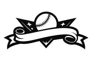 Baseball logo with empty text ribbon vector