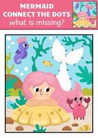 Mermaid connect the dots picture vector