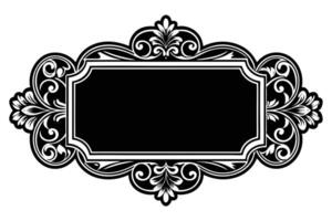 Elegant Black and White Flourishing Frame, Vintage Ornate Design, Perfect for Elegant Invitations, Banners, and Announcements vector