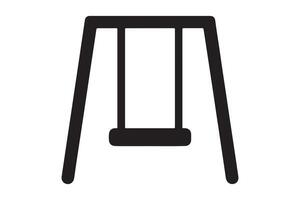 Swing isolated on white background, playground equipment for children's fun vector