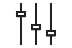 Three vertical sliders isolated on white background for audio or settings control vector