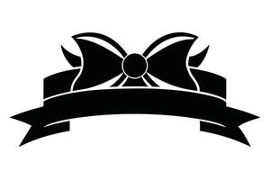 Elegant Black Bow and Ribbon Banner Design A Stylish Graphic for Festive Occasions and Celebrations vector