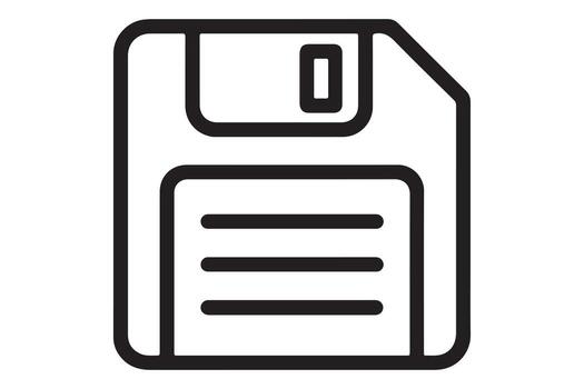 Floppy disk icon isolated on white background for saving data and storage vector