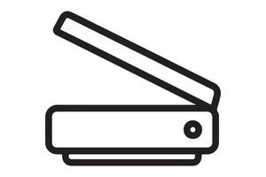 Scanner isolated on white background in simple black outline style vector