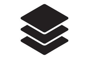 Stack of three layers isolated on white background in simple black design vector