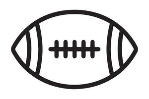 American football ball isolated on white background in simple line art style vector