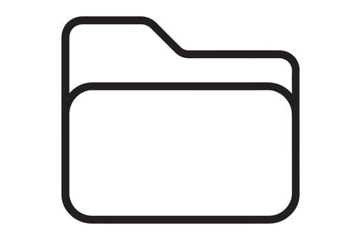 Folder icon isolated on white background for file management and organization vector