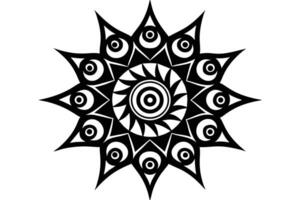 Intricate Black and White Mandala Design A Striking Circular Ornament with a Mystical, Symbolic Feel vector
