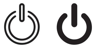 Two Stylish Power OnOff Button Icons Minimalist Black and White Designs for Websites and Apps vector