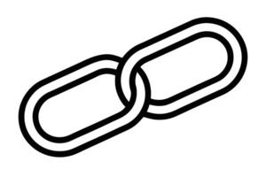 Two Interlinked Chain Links A Bold Black Line Art Illustration, Symbolizing Connection and Unity on White Background vector