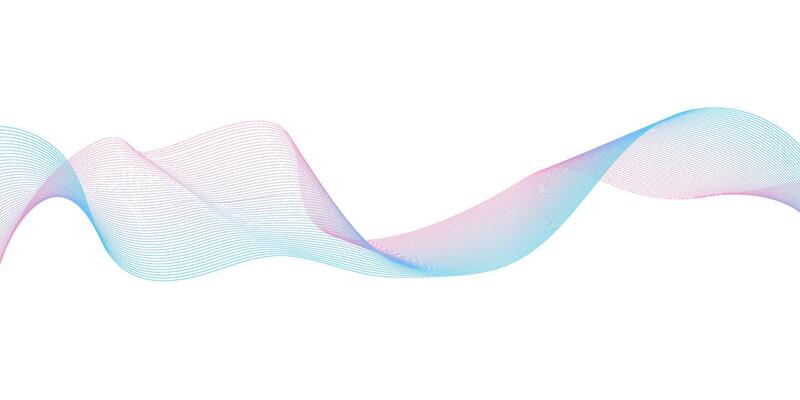 Soft Gradient Wave Lines on White Background