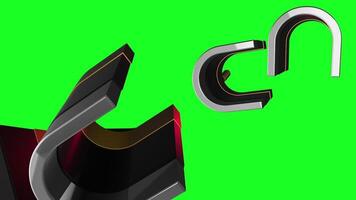 The End 3d text effect cinematic title on green background video