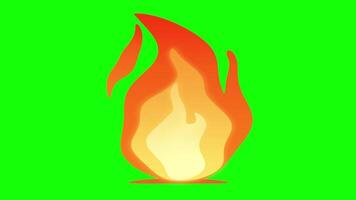 abstract Flying sparks and coals from a fire wave particles of burning fire animation green screen background video