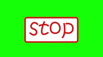stop warning no cancel sign symbol animation, NO sign ,prohibition mark No symbol Prohibited sign,Ban sign symbol with red color animation isolated on green background video