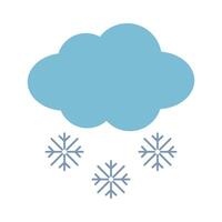 illustration of a blue cloud icon with snowflakes. The weather forecast icon. vector