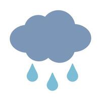 illustration of blue clouds with raindrops. The weather forecast icon. vector