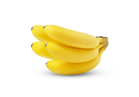 Ripe baby banana isolated with shadow. png