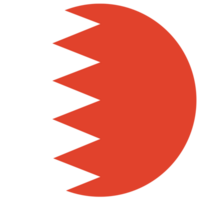 Bahrain flag in circle shape isolated. Badge, symbol, icon, button. png