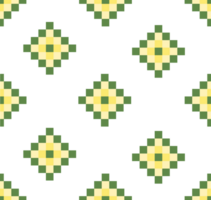 A pixel style pattern with yellow and green squares png