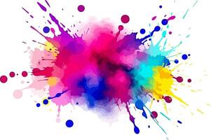Abstract Digital Watercolor Burst with Fuchsia, Magenta, and Indigo Tones on White Background vector