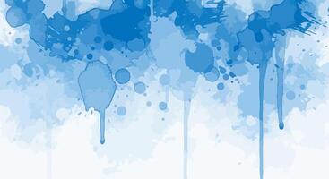 Watercolor Sky Dreamscape with Blended Blue Brushstroke Texture and Cloud Like Abstractions vector