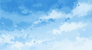 Digital Watercolor Inspired Blue Abstract with Cloud Like Brushstrokes and Fluid Wet on Wet Texture vector