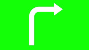 Loop Animation of Inverted L-Shaped Arrow Icon on Green Background video