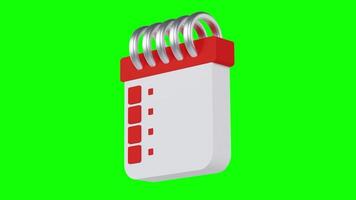 Animation of Red Calendar Icon on Green Background video