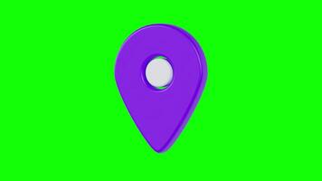 Purple Location Pin Icon Floating Animation on Green Background video