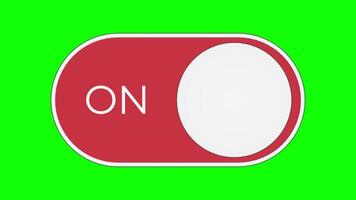 Animation of Red Power On and Off Button on Green Background video