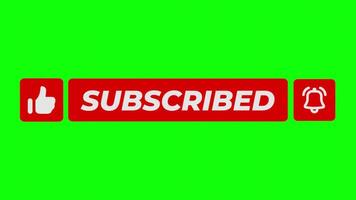 Animation of Red Subscribe, Like, and Notification Buttons on Green Background video