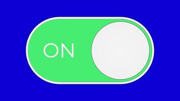 Animation of Green Power On and Off Button on Blue Background video