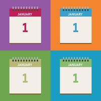 Modern Desk Calendar Design Collection Sleek and Stylish Templates four pages for january vector